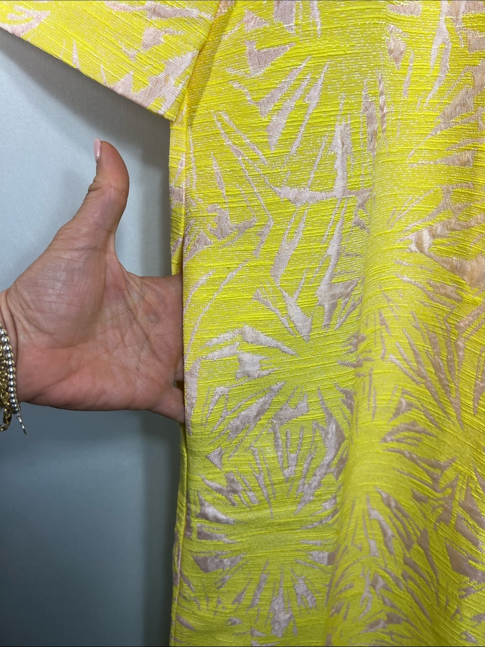 Tuckernuck Yellow/Pale Pink Jacquard Culebra Tunic Caftan Dress XXS NWT! - Picture 9 of 11